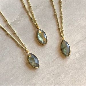 Labradorite Pendant 14k Gold Necklace